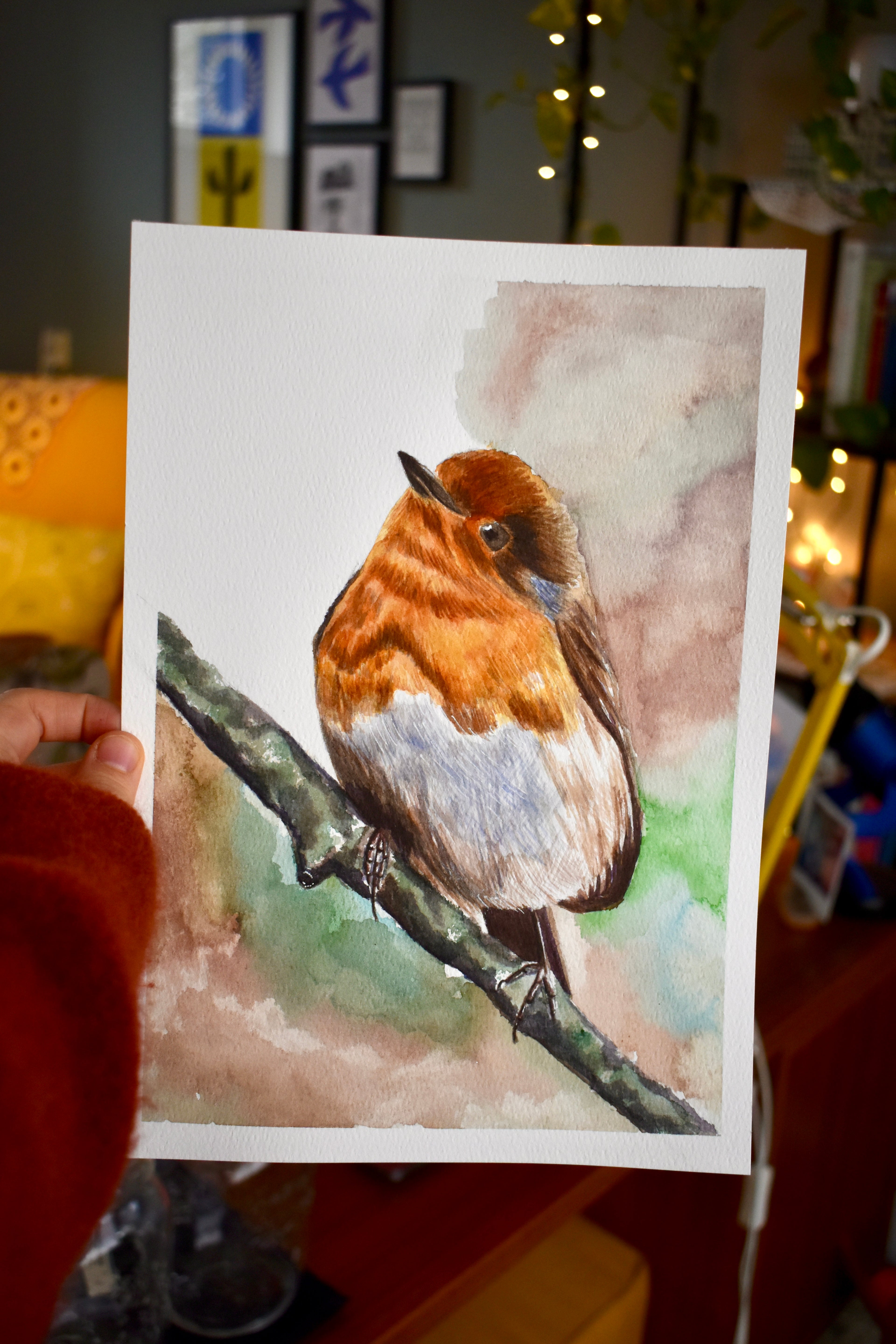 the hearth robin: watercolor art print