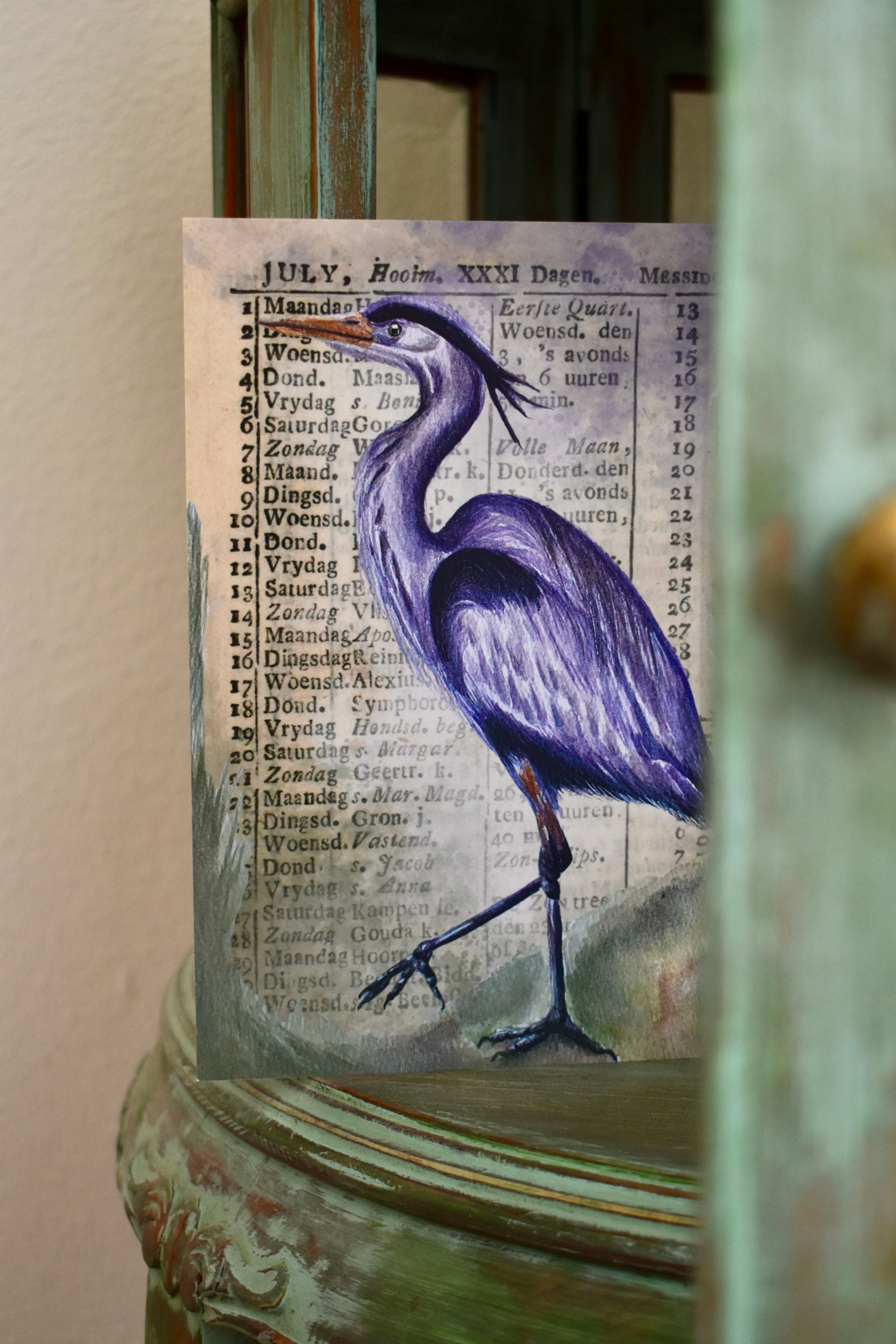 the great heron: watercolor art print