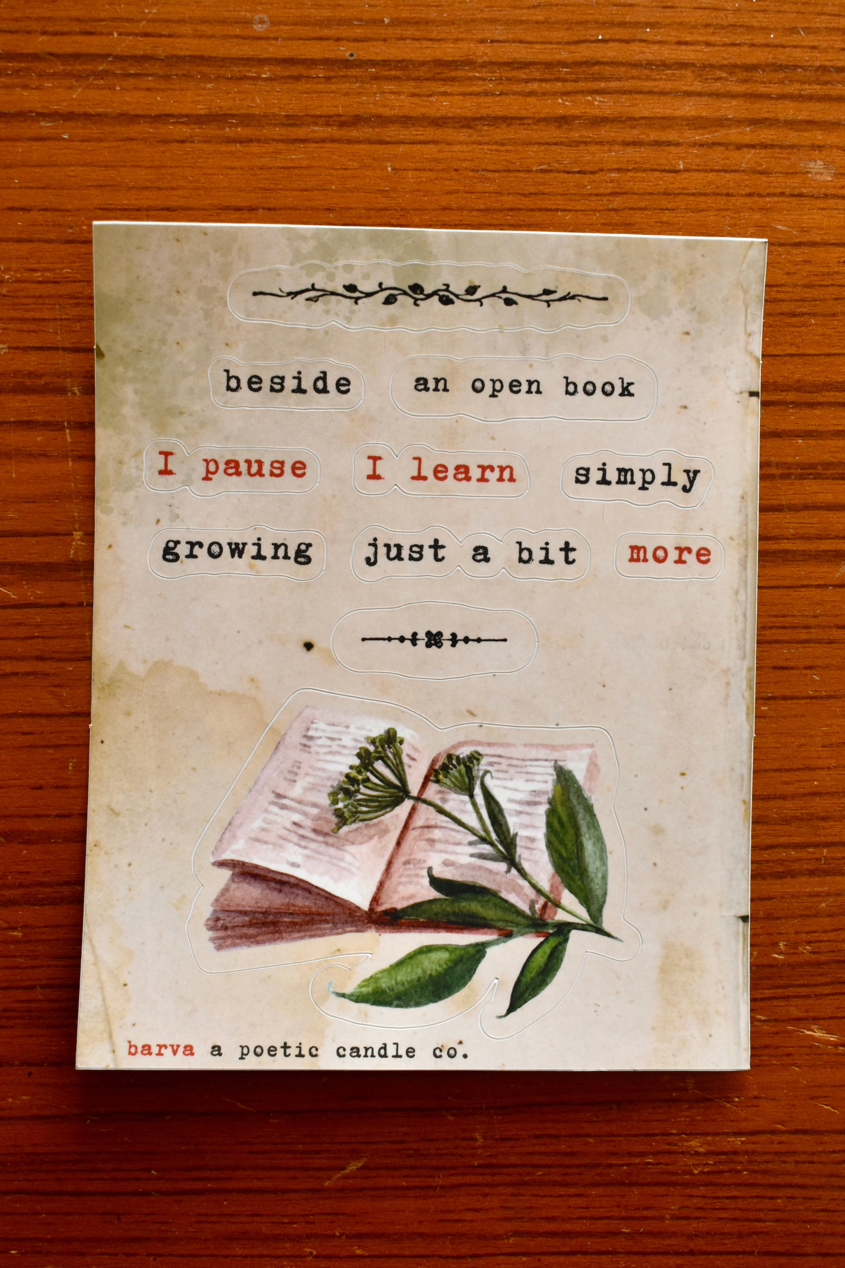 botanical study: poetic sticker sheet